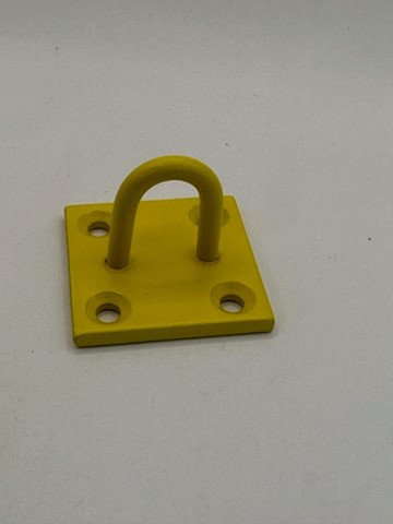 Yellow Powder Coated Staple on Plate